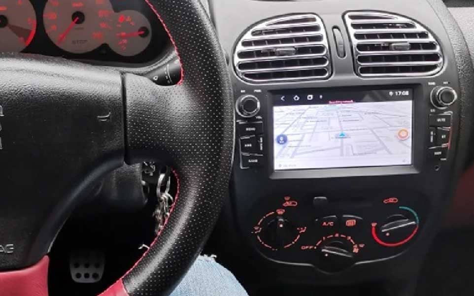 Autoradio pour 206 Peugeot avec commande au volant